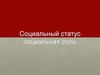 Социальный статус. Социальная роль