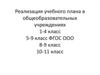 Реализация учебного плана общеобразовательных учреждений