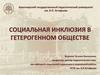 Социальная инклюзия в гетерогенном обществе