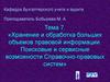 Хранение и обработка больших объемов правовой информации. Поисковые и сервисные возможности справочно-правовых систем