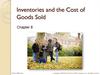 Inventories and the Cost of Goods Sold