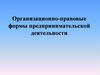 Организационно-правовые формы предпринимательской деятельности