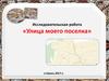 Исследовательская работа «Улица моего поселка»