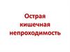 Острая кишечная непроходимость