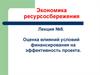 Оценка влияний условий финансирования на эффективность проекта