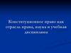 Конституционное право как отрасль права, наука и учебная дисциплина