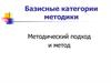 Базисные категории методики. Методический подход и метод