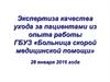 Экспертиза качества ухода за пациентами из опыта работы ГБУЗ «Больница скорой медицинской помощи»