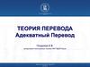 Теория перевода. Адекватный перевод