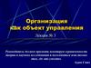 Организация как объект управления