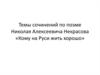 Темы сочинений по поэме Николая Алексеевича Некрасова «Кому на Руси жить хорошо»