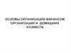 Основы организации финансов организаций и домашних хозяйств