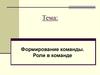 Формирование команды. Роли в команде