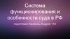 Система функционирования и особенности суда в РФ