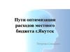 Пути оптимизации расходов местного бюджета г. Якутск