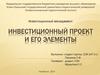 Инвестиционный проект и его элементы