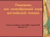 Лимерики как своеобразный жанр английской поэзии