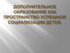 Дополнительное образование как пространство успешной социализации детей