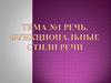 Речь. Функциональные стили речи
