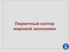 Первичный сектор мировой экономики