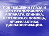 Повреждения глаза и его придаточного аппарата, клиника, неотложная помощь, профилактика, диспансеризация
