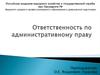 Ответственность по административному праву