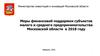 Меры финансовой поддержки субъектов малого и среднего предпринимательства Московской области в 2018 году