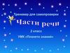 Части речи. Тренажер для самопроверки