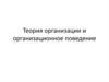 Теория организации и организационное поведение