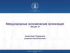 Международные экономические организации. Современная финансовая архитектура