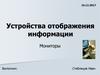 Устройства отображения информации. Мониторы